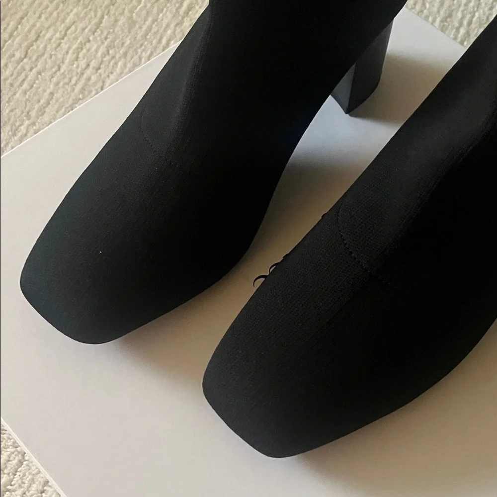 Quince Sleek Black Ankle Booties - Picture 2 of 14